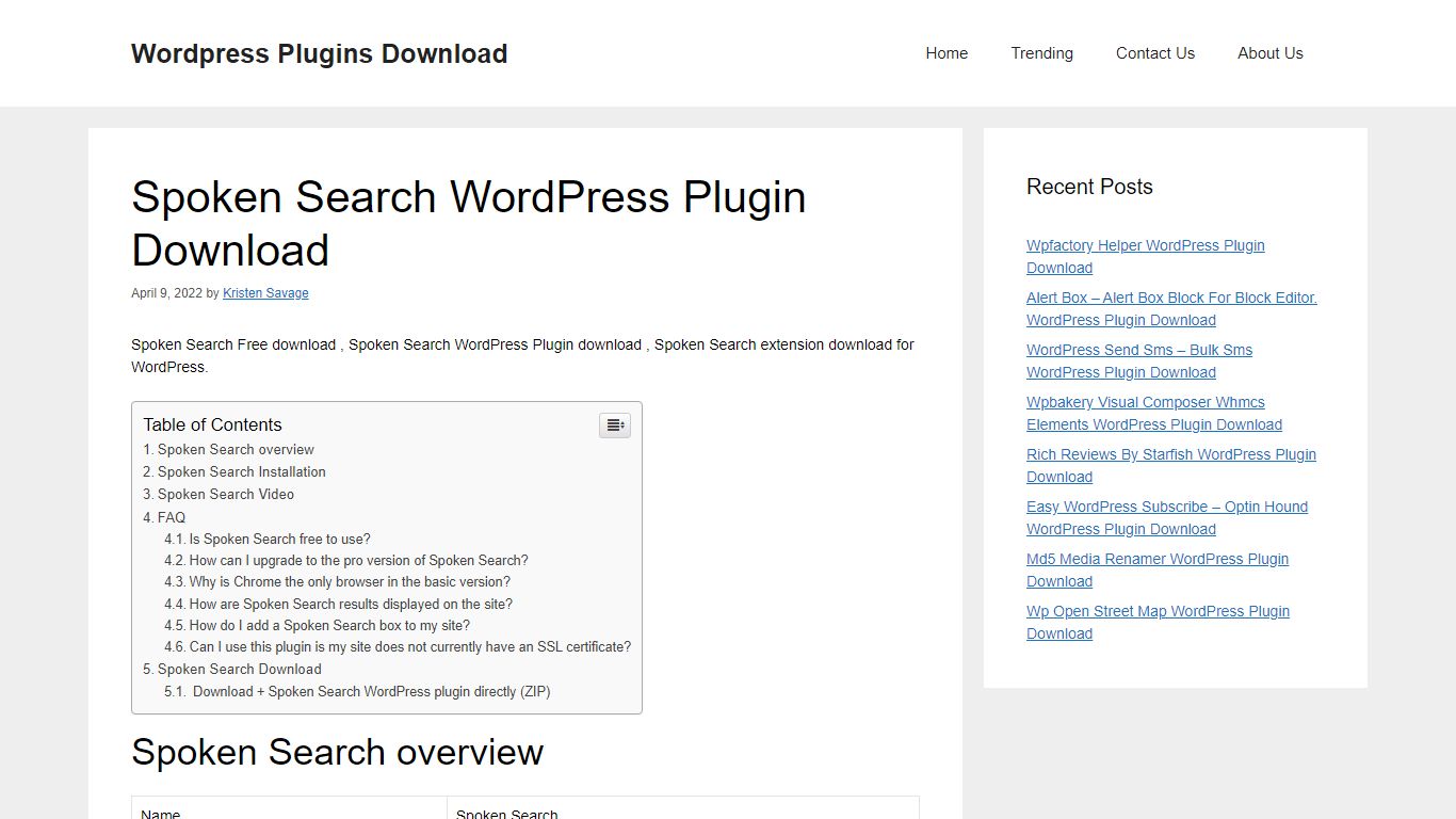 Spoken Search WordPress Plugin Download – WordPress Plugins Download